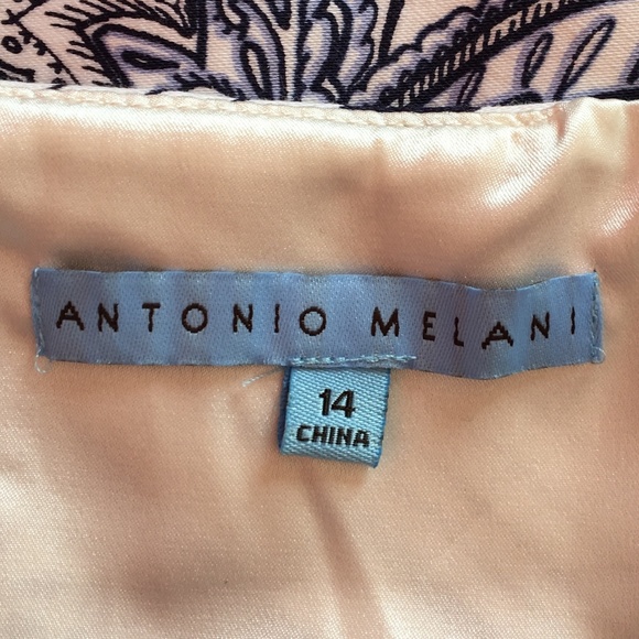 Antonio Melanie Blue & White Pencil Skirt Size 14 - Picture 7 of 10